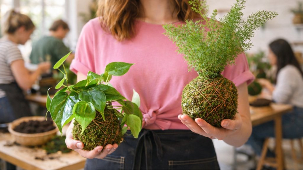 Taller de kokedama colgante: el arte de las plantas sin maceta