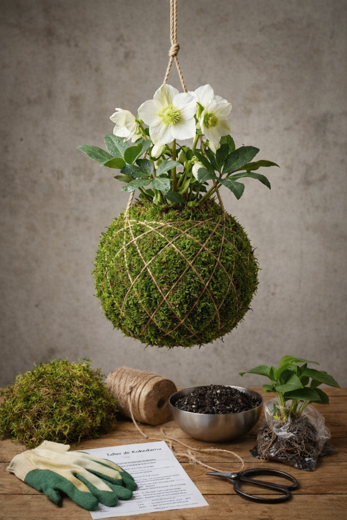 Taller de kokedama colgante: el arte de las plantas sin maceta