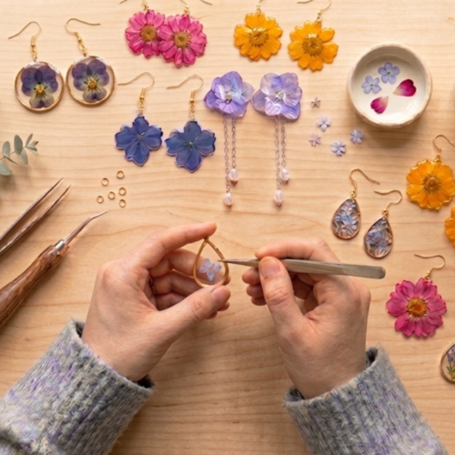 Taller Pendientes florales con resina (N.I.)