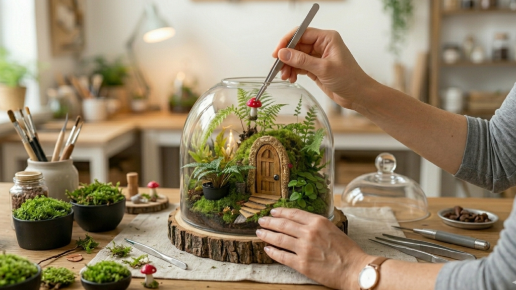 Taller de terrario fantasía: un jardín mágico dentro de un cristal