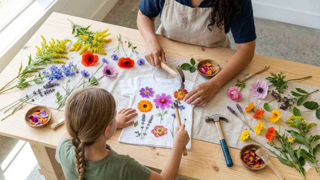Taller de estampado floral infantil: crea una camiseta botánica en familia
