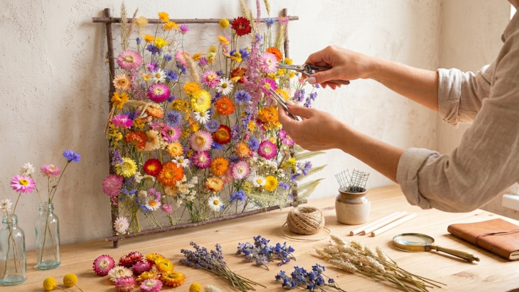 Taller de mini panel floral: compón una pieza botánica para decorar