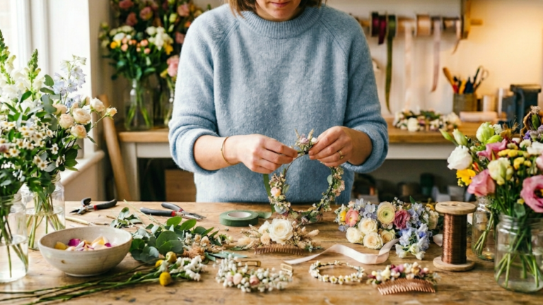 Accesorios florales para bodas: crea pulseras y tocados