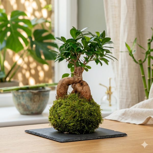 Kokedama bonsái ficus ginseng