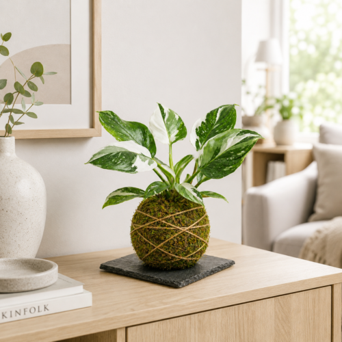 Kokedama - Philodendron White